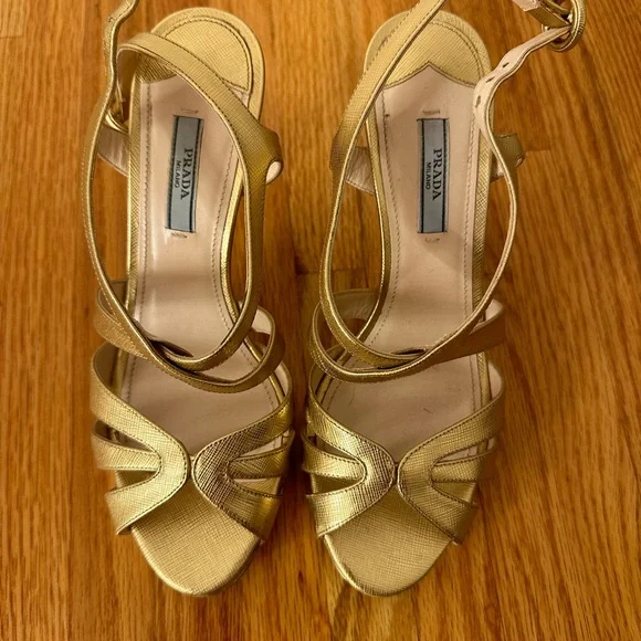 Prada Gold Heels - Picture 2 of 5